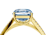 Yellow gold Fancy Blue Asscher  Solitaire Split Shank Pavé Diamond Engagement Ring_37