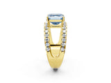Yellow gold Fancy Blue Asscher  Solitaire Split Shank Pave Diamond Ring_43