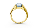 Yellow gold Fancy Blue Asscher  Solitaire Tension Set Diamond Ring_56
