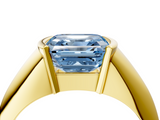 Yellow gold Fancy Blue Asscher  Solitaire Tension Set Diamond Ring_57