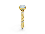 Yellow gold Fancy Blue Asscher  Solitaire Twisted Band Prong Set Engagement Ring_48