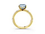 Yellow gold Fancy Blue Asscher  Solitaire Twisted Band Prong Set Engagement Ring_49
