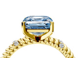 Yellow gold Fancy Blue Asscher  Solitaire Twisted Band Prong Set Engagement Ring_50