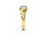 Yellow gold Fancy Blue Asscher  Solitaire Twisted Band with Prong Setting_22