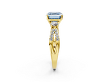 Yellow gold Fancy Blue Asscher  Three-Stone Diamond Ring with Pavé Split Shank and Four-Prong Setting_19