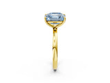 Yellow gold Fancy Blue Asscher  and Emerald Cut Toi Moi Ring with Prong Setting_51