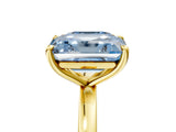 Yellow gold Fancy Blue Asscher  and Emerald Cut Toi Moi Ring with Prong Setting_54