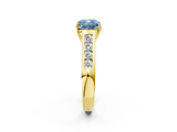 Yellow gold Fancy Blue Cushion  Brilliant Channel-Set Solitaire Ring with Four-Prong Setting_40