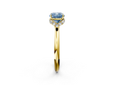 Yellow gold Fancy Blue Cushion  Brilliant Solitaire Engagement Ring with Six-Prong Setting and Classic Band_22