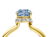 Yellow gold Fancy Blue Cushion  Brilliant Solitaire Engagement Ring with Six-Prong Setting and Classic Band_24