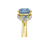 Yellow gold Fancy Blue Cushion  Brilliant Solitaire Engagement Ring with Six-Prong Setting and Classic Band_25