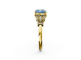 Yellow gold Fancy Blue Cushion  Brilliant Solitaire with Pave Band and Four-Prong Setting_22