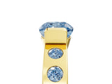 Yellow gold Fancy Blue Cushion Cut Brilliant Channel-Set Diamond Ring with Bezel Prong Setting_5