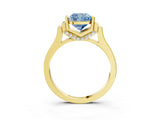 Yellow gold Fancy Blue Cushion Cut Brilliant Solitaire Diamond Ring with Channel Set Band and Bar Prong Setting_21
