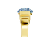 Yellow gold Fancy Blue Cushion Cut Brilliant Solitaire Diamond Ring with Channel Set Band and Bar Prong Setting_23