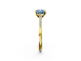 Yellow gold Fancy Blue Cushion  Cut Channel Set Solitaire Engagement Ring with Four-Prong Setting_163