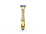 Yellow gold Fancy Blue Cushion  Cut Channel Set Solitaire Engagement Ring with Prong Setting_22