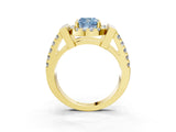 Yellow gold Fancy Blue Cushion Cut Cut Halo Split Shank Prong Set Ring_39