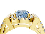 Yellow gold Fancy Blue Cushion Cut Cut Halo Split Shank Prong Set Ring_40