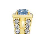 Yellow gold Fancy Blue Cushion Cut Cut Halo Split Shank Prong Set Ring_41