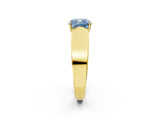 Yellow gold Fancy Blue Cushion Cut Diamond Channel Set Solitaire Ring with Four-Prong Setting_38