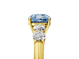 Yellow gold Fancy Blue Cushion  Cut Diamond Five-Stone Prong Set White Gold Ring_36