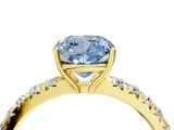 Yellow gold Fancy Blue Cushion Cut Diamond Pavé Solitaire Engagement Ring with Four-Prong Setting_75