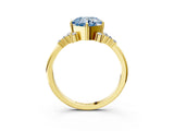 Yellow gold Fancy Blue Cushion Cut Diamond Ring with Side Stones and Four-Prong Setting_81