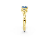 Yellow gold Fancy Blue Cushion Cut Diamond Solitaire Celtic Knot Ring with Four-Prong Setting_43