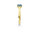 Yellow gold Fancy Blue Cushion Cut Diamond Solitaire Engagement Ring with Cathedral Setting and Four-Prong Mount_44
