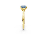 Yellow gold Fancy Blue Cushion Cut Diamond Solitaire Engagement Ring with Classic Band and Four-Prong Setting_105