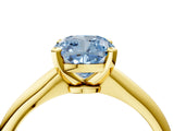 Yellow gold Fancy Blue Cushion Cut Diamond Solitaire Engagement Ring with Classic Band and Four-Prong Setting_107