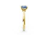 Yellow gold Fancy Blue Cushion Cut Diamond Solitaire Engagement Ring with Classic Band and Four-Prong Setting_26