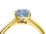 Yellow gold Fancy Blue Cushion Cut Diamond Solitaire Engagement Ring with Classic Band and Four-Prong Setting_28