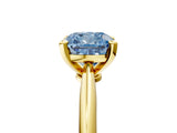 Yellow gold Fancy Blue Cushion Cut Diamond Solitaire Engagement Ring with Classic Band and Four-Prong Setting_29