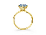 Yellow gold Fancy Blue Cushion Cut Diamond Solitaire Engagement Ring with Four-Prong Setting and Classic Band_23