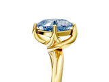 Yellow gold Fancy Blue Cushion Cut Diamond Solitaire Engagement Ring with Four-Prong Setting and Classic Band_25