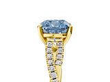 Yellow gold Fancy Blue Cushion Cut Diamond Solitaire Engagement Ring with Twisted Pavé Band and Four-Prong Setting_50