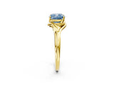 Yellow gold Fancy Blue Cushion Cut Diamond Solitaire Ring with Twist Band and Four-Prong Setting_76