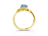 Yellow gold Fancy Blue Cushion Cut Diamond Solitaire Ring with Twist Band and Four-Prong Setting_77