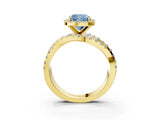 Yellow gold Fancy Blue Cushion  Cut Halo Split Shank Prong Setting Ring_15