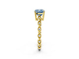 Yellow gold Fancy Blue Cushion Cut Solitaire Diamond Ring with Infinity Twist Band and Four-Prong Setting_14