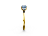 Yellow gold Fancy Blue Cushion  Cut Solitaire Engagement Ring with Four-Prong Setting and Classic Band_22