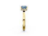 Yellow gold Fancy Blue Cushion  Cut Solitaire Engagement Ring with Four-Prong Setting on a Classic Band_22