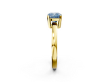 Yellow gold Fancy Blue Cushion  Cut Solitaire Ring with Four-Prong Setting and Classic Band_44