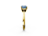 Yellow gold Fancy Blue Cushion  Cut Solitaire Ring with Four-Prong Setting on a Classic Band_61