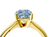 Yellow gold Fancy Blue Cushion  Cut Solitaire Ring with Four-Prong Setting on a Classic Band_63