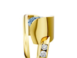 Yellow gold Fancy Blue Cushion Cut Solitaire Tension-Set Diamond Split Shank Ring_5