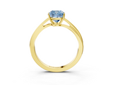 Yellow gold Fancy Blue Cushion  Cut Solitaire Twist Band Ring with Four-Prong Setting_23