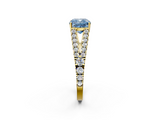 Yellow gold Fancy Blue Cushion  Cut Split Shank Pave Diamond Engagement Ring with Four-Prong Setting_26